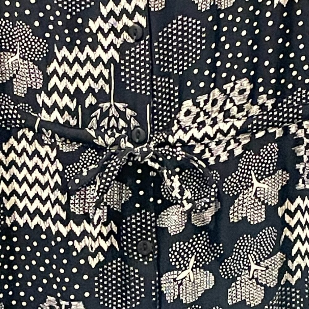 GUDRUN SJODEN "VIOLA" Button Front Short Sleeve Shirt Dress Black/White L - Picture 5 of 12